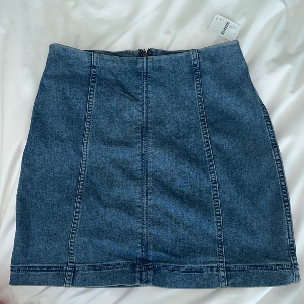 Free people stretchy denim skirt
